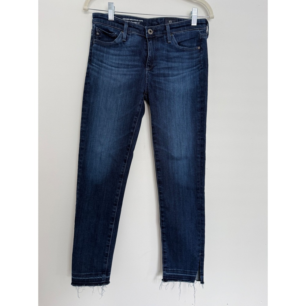 Adriano Goldschmeid Mid Rise Stevie Capri Jeans Size 25 Dark Wash Slim Straight